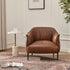 Kadar Leather Barrel Chair-Brown Modern Leather Chair | Accent Chairs | Kinwell Furniture | Barrel Chairs